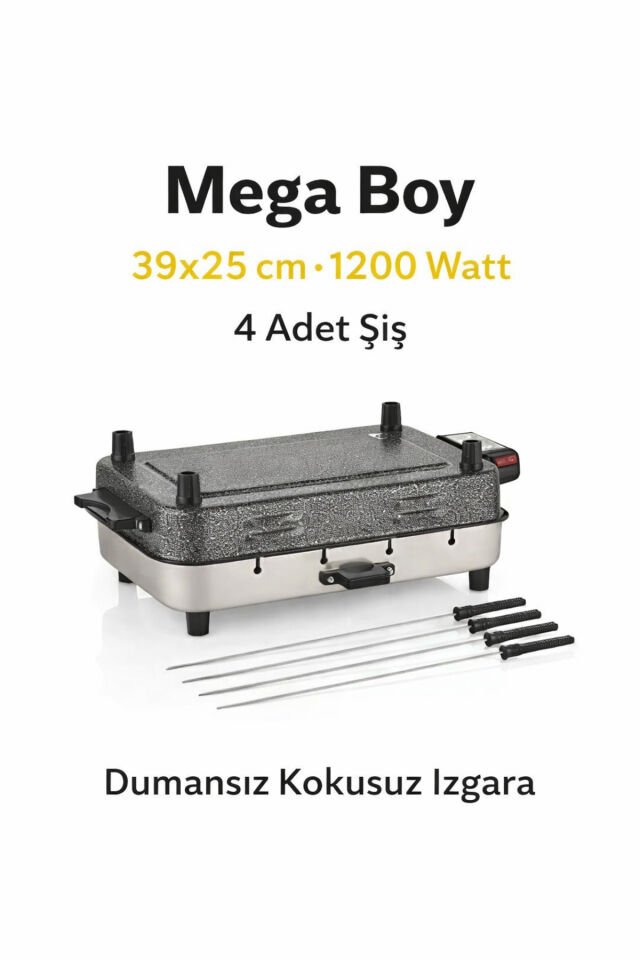 Mega Boy Elektrikli Izgara Mangal Barbekü 39x11x25cm
