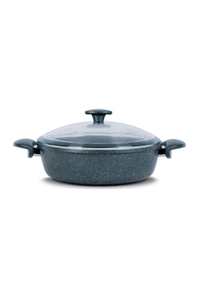 Döküm 30cm Gri Basık Tenceresi