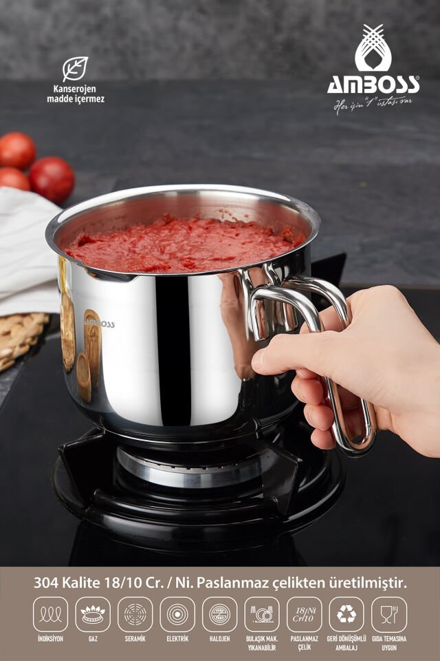 Saphire Indüksiyon Uyumlu Paslanmaz Çelik Sütlük Sosluk 14 Cm