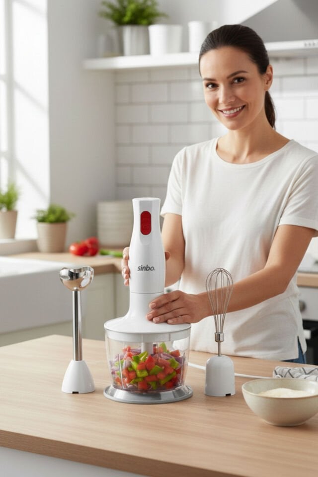 SHB 3182 Kablolu El Blender Seti 350W Güç 600 Ml Kapasite