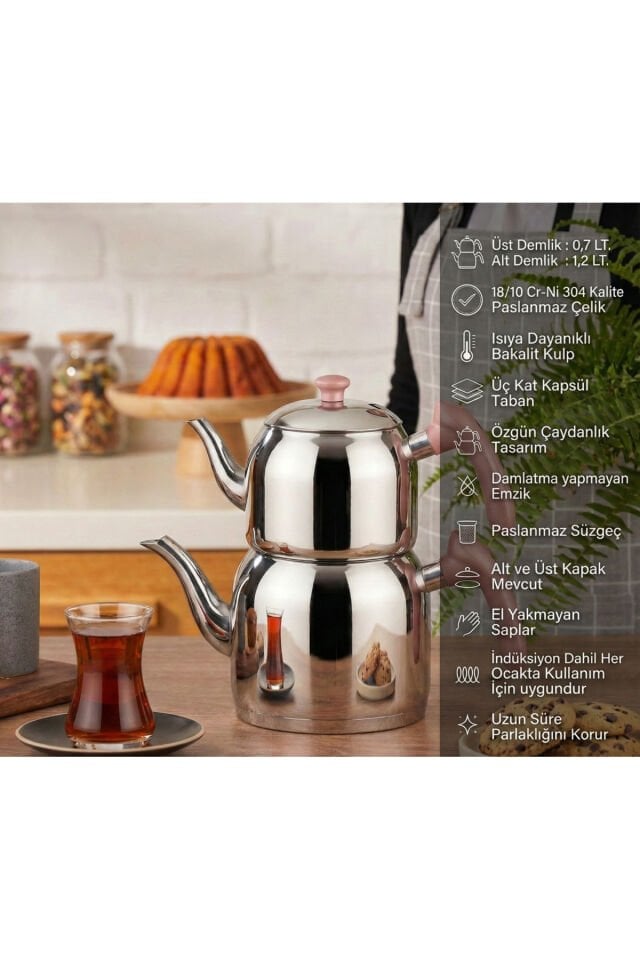 Vista Mini Boy 1,9 Lt Paslanmaz Çelik Çaydanlık Rosegold K390