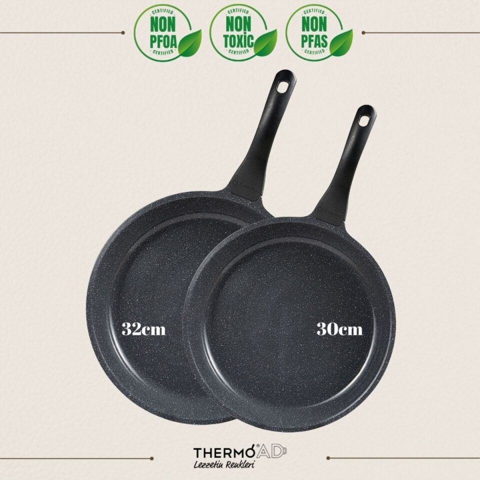 ThermoAD | Maxi Tava Set | 30 cm - 32 cm | Graneu Serisi | Gri