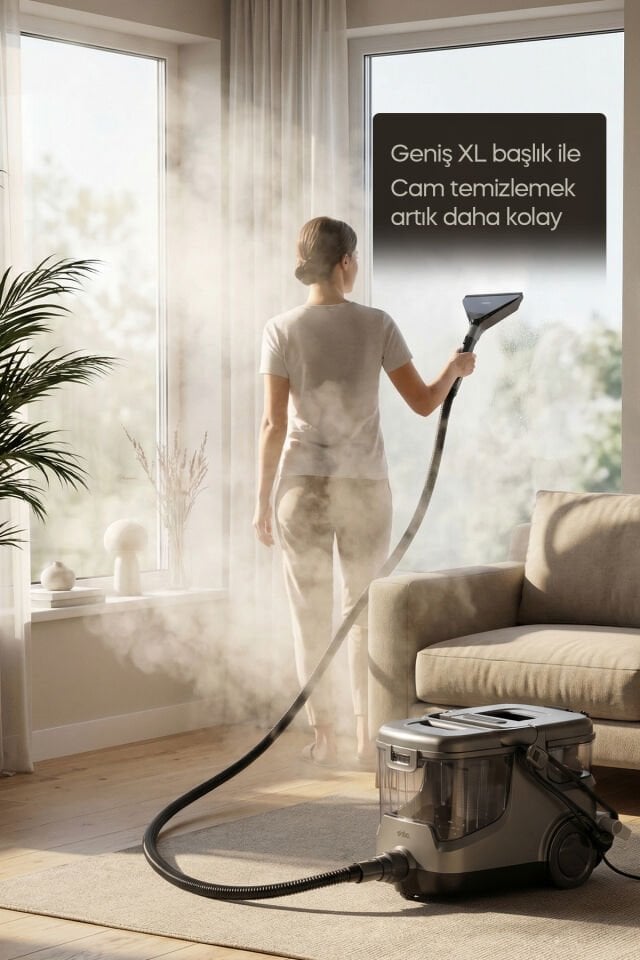 SCC-7607 Buharlı Koltuk ve Halı Yıkama Makinesi Derinlemesine Buharlı Temizlik Güçlü Vakum - GRİ