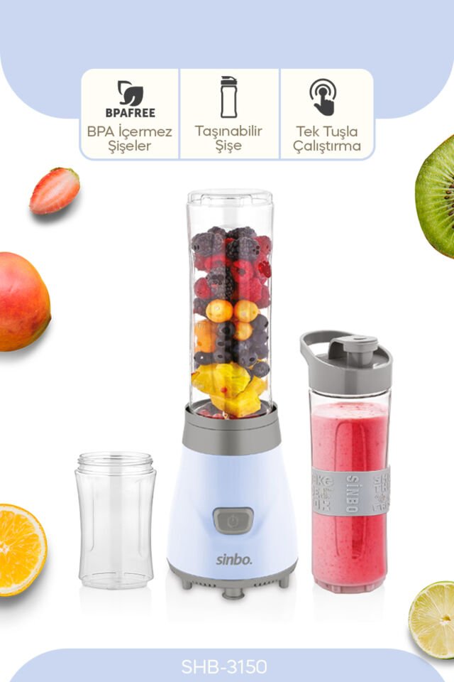 SHB-3150 Smoothie Blender Seti Mavi