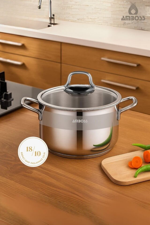 Saphire Paslanmaz Çelik Derin Tencere - 22 cm