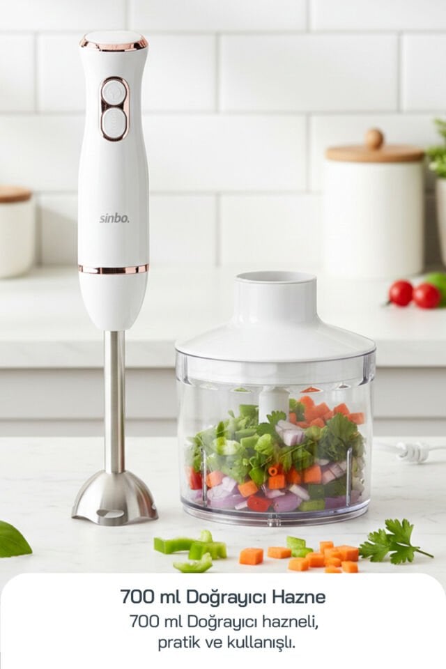 SHB-7530 Çok Fonksiyonlu El Blender Seti – Doğrayıcı & Çırpıcı Aparatlı