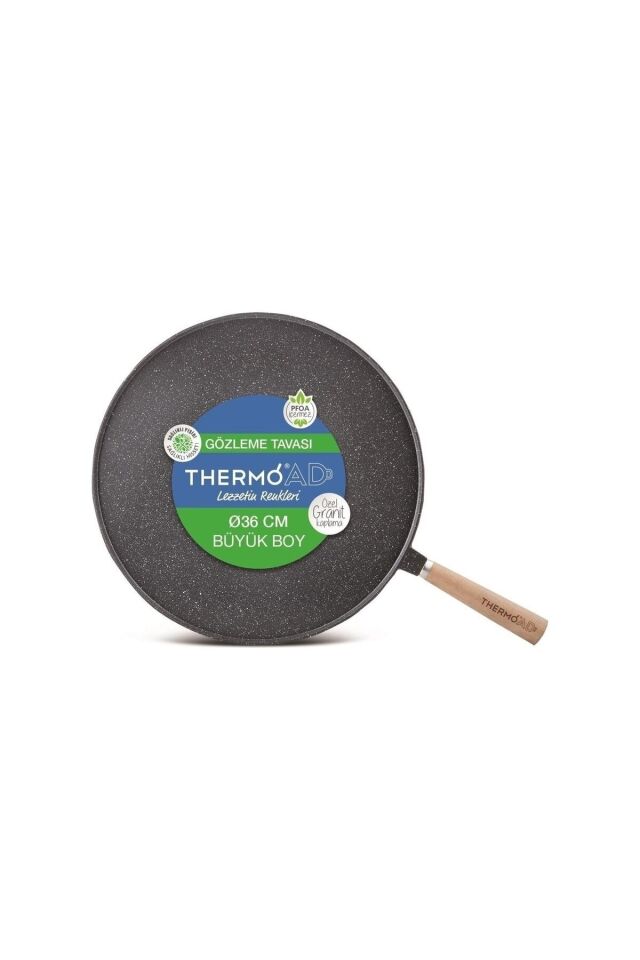 36 Cm Ahşap Saplı Döküm Granit Gözleme Tava