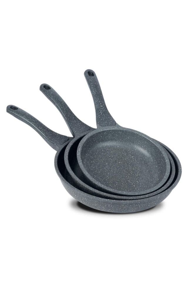 ThermoAD 3'lü Gri Tava Seti 20 Cm 24 Cm 28 Cm Gri